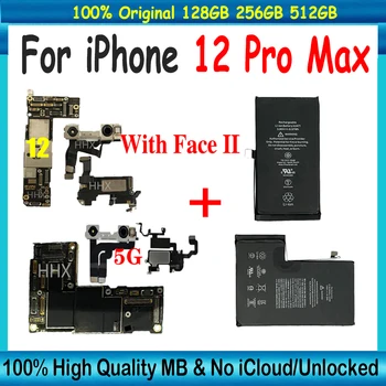 100% Оригинална дънна Платка За iPhone 12/12 Pro/12 Pro Max идентификатор на лице + Батерията е Напълно Работеща дънна Платка С пълна микросхемой