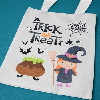 1pc 35x40cm Холщовая чанта за носене на подаръци за Хелоуин, Детска чанта за бонбони, декоративни аксесоари за Хелоуин, Тъканно чанта за Хелоуин, Чанта