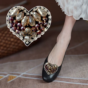 2 броя 3D Клипове за обувки с Кристали, Дамски и Украсена с Мъниста Обтегач за Обувки във формата на Сърце, Декор за обувки, Преносимо Украса за обувки на Висок Ток