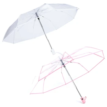 2 елемента Прозрачен Автоматичен Чадър за Дъжд на Жените и Мъжете Слънце, Дъжд, Автоматичен Чадър Компактният Ветрозащитный Стил Прозрачен Чадър, прозрачен