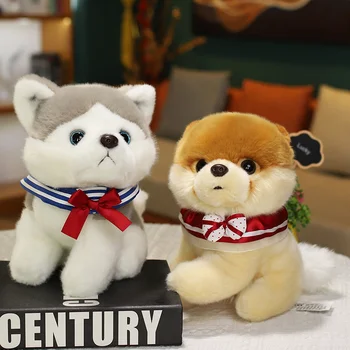 25 см Нов прекрасен Хъски Пудел померан плюшени играчки Кавайные домашни кучета Меки кукли, животни с Подаръци за рожден Ден за момичета