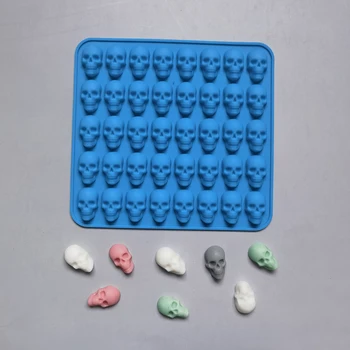 40 Дупки, на Черепа, на Кубче лед, Силиконова форма, Творческа обстановка за Хелоуин, за Многократна употреба Бонбони 