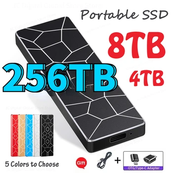 500 TB 2023 Външен Преносим SSD 2 TB Твърд диск на Твърдия Диск на Високоскоростен USB 3,1 128 TB Твърди Дискове За Съхранение на Данни за Лаптоп