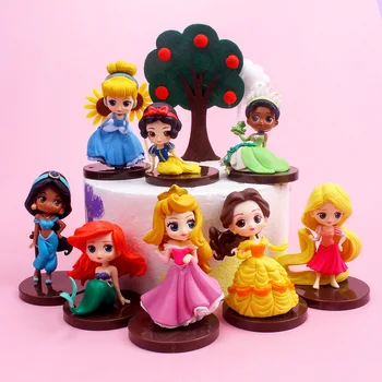 8 бр./компл. серия Disney Princess Kawaii, творчески мультяшные фигурки аниме, капсульные играчки, настолни украса, Украса на тортата, Коледните подаръци