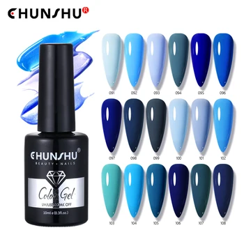 CHUNSHU 10 мл Гел-лака за нокти Зелен, Син цвят Полупостоянный лак Отмачиваемый UV-гел за дизайн на ноктите, Маникюр