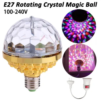 E27 Диско топка led Светлина за Дискотеки, DJ RGB Лампа за Проектори Завъртане Сценична лампа за бар Коледна Сватба Начало Декор