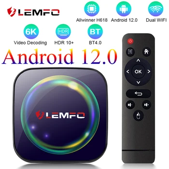 LEMFO Android 12 TV box Allwinner H618 6K 2,4 G 5G WiFi 6 Двойни WiFi BT4.1 4K HDR10 Android 12,0 Global media player PK HK1 RBOX