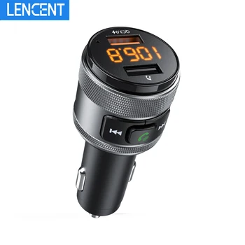 LENCENT Bluetooth 5,0 FM-предавател с 2 порта USB 3.0 Безжичен Bluetooth FM радио Адаптер Музикален плейър за автомобил