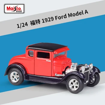 Maisto Ford Модел 1929 г., Имитация на класически автомобил, Модел на колата от сплав в мащаб 1: 24, Събиране на метални бижута, Хоби, подарък за празниците