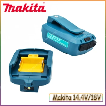 Makita 14,4 v/18 Lion Batterij Двоен Конвертор USB Poort Met Led Прожектор Външен Zaklamp Voor makita Batterijen