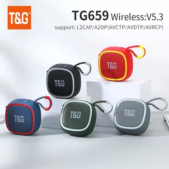 TG659 Мини Безжична Мощен високоговорител, Bluetooth Преносим TWS стабилна кутия HIFI Високоговорител Подкрепа TF карта на Радио Безжичен субуфер