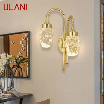 ULANI Модерен стенен лампа, Кристал Аплици Led монтиран на стената лампа за помещения Златни Луксозни бижута За спални Хол Офис