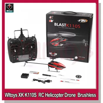 Wltoys XK K110S RC Хеликоптер 6CH Бесщеточный 3D 6G Flybarless RTF е Съвместим с FUTABA 2.4ghz S-FHSS