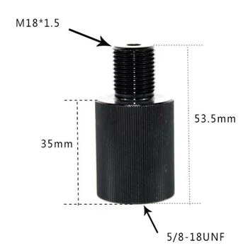 Адаптор за въздушен цилиндър от въглеродни влакна TUXING за бутилки HPA резба M18x1.5 /5-8UNF