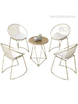 Балконски столове от ковано желязо в скандинавски стил, мини-Малко чай масичка от три части, стол за почивка