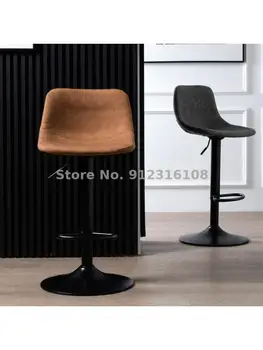 Бар стол, висока табуретка за крака, подвижен бар стол, бар стол, кухненски стол, модерен прост железен бар стол