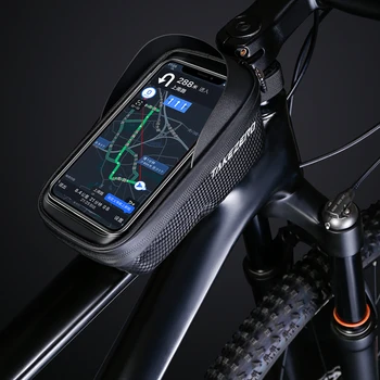 Велосипедна чанта със сензорен екран, калъф за телефон, Светозащитный бариера, Водоустойчива чанта за предната част на рамката на Колелото, твърд калъф, аксесоари за колоездене
