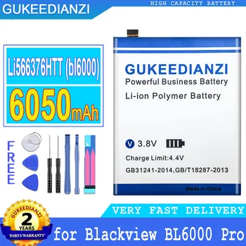 Висок клас батерия GUKEEDIANZI капацитет 6050 ма Li566376HTT (bl6000) за Blackview BL6000 Pro BL6000Pro с номер за проследяване на безплатни инструменти
