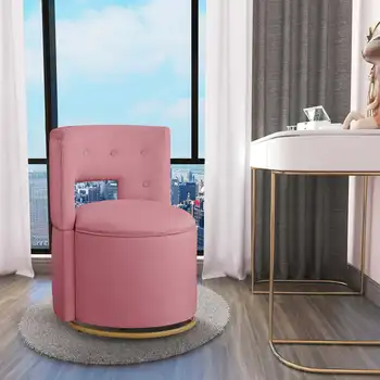 Въртящи акцентный стол - Tuftd Accent Chair с място за съхранение, за хола - розов