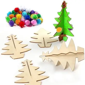 Гладка повърхност, Коледни изделия от дърво, дървени коледни украси, раскрашиваемые изделия от быстросохнущего декоративно дърво за най-малките