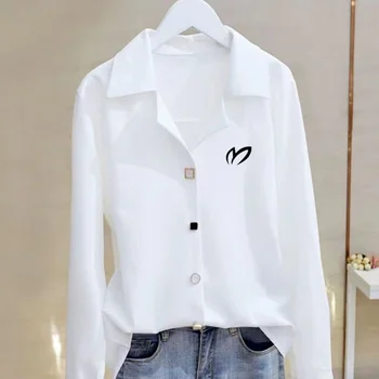 Дамска Бяла риза за голф с дълъг ръкав, новост пролетта 2023, дизайн topa в стил ГОЛФ, тънка и драпирующаяся риза за голф