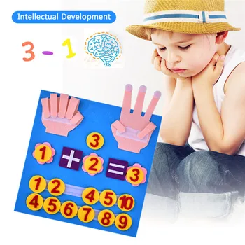 Детски играчки Монтесори, пухкава пальчиковые цифри, математически играчка, детски сметка, ранното обучение за развитие на интелекта на детето, Тъчпад