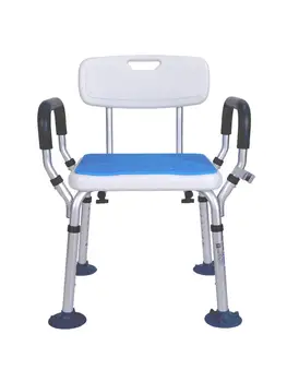 Домашен Стол за душ с облегалка -стол за баня за инвалиди, възрастни хора, регулируема по височина Медицински Седалка за вана