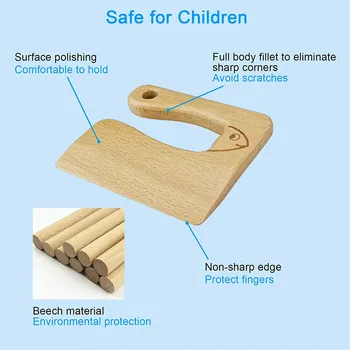 Дървен Детски кухненски нож, Детски защитен отварачка във формата на риба, Детски кухненски инструменти