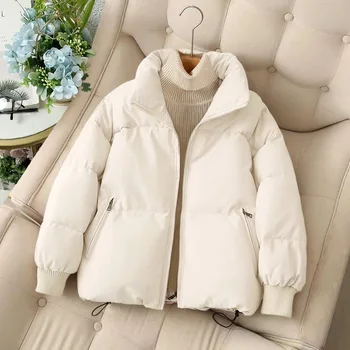 Зимни къси памук яке жени памук палта, свободна тънък памучен яке зимни якета