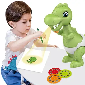 Играчка за рисуване проектор, играчка за рисуване на динозаврите с музика, Обучение проекционная машина за рисуване за