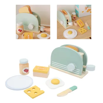Имитация на Хлебопечки, Дървена кухненска играчка ръчна изработка за деца, Образователни играчки