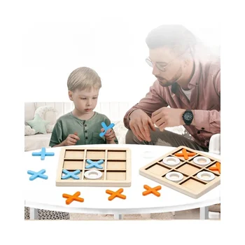 Интерактивна игра за родители и деца XO Дървени Шах Социална настолна игра за възрастни Jingzi Chess Детска играчка-пъзел в подарък