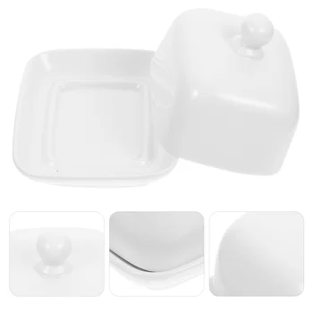 Керамична кутия за масло, Квадратен Поднос, многократна употреба Ястие За Сирене, Керамични Титуляр за Торта, Кухненски капак