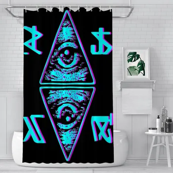 Код Завеси За Душ в Банята Illuminati Водоустойчив Вграждане С Дизайн на Аксесоари За дома