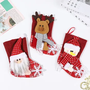 Коледни Чорапи от нетъкан текстил, Декорация за Коледната елха, Торбичка за бонбони Noel, Коледен чорап, Окачване Навидад, Коледен подарък, Коледен орнамент