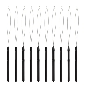 Контур за удължаване на косата, Инструмент за изваждане на игла, Кука за продевания нишки, Инструмент за линия за силиконови топки Microlink
