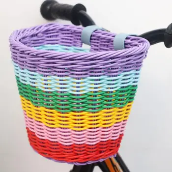Лесен за монтиране на Велосипед кошници Велосипедна кошница Ярки Велосипедна кошница ръчно изработени Просторна лесно за инсталиране на Предната количка за бебето