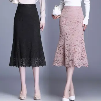 Линия Y2K Козметична Корейската Мода Harajuku, Дамски Дрехи с висока Талия, Страхотна Реколта Лейси Официалната Универсална Тенденция Пола За Момичета