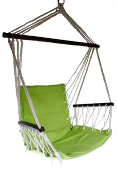 Люлка OMNI Двор, Окачен хамак, Хлопчатобумажный въженият стол със седалка-възглавница - зелен