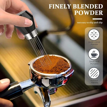 Мешалка за Еспресо кафе, от 2 части, Инструмент WDT, Черно-сребрист Мини-Бъркалка За Приготвяне на еспресо - Professional Coffee