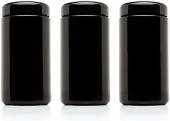 мл (17 течни унции), 3 опаковки, с Висока Голяма банка от черно uv стъкло с широко гърло и капак на винт