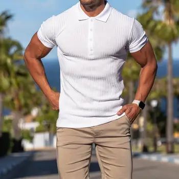 Модерна лятна риза, впитывающая пот, мъжка спортна риза, Пуловер за бягане, Быстросохнущий мъжки спортен топ за тренировка