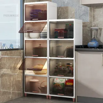 Модерни кухненски шкафове Етаж сгъваща се шкаф за съхранение на закуски, Кухненски мебели Многопластова стойка за саксии Гардероб за спалня Гардероб A