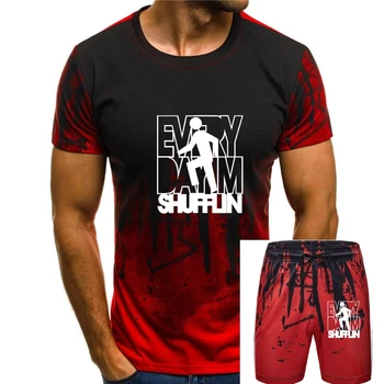Мъжки Летен спортен комплект: Стилна тениска с логото и комбинираната къси панталони за всеки ден с прохладата на писмото принтом Shufflin