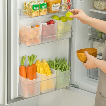 Органайзер за хладилника Кутия-органайзер за странична врата на Хладилника Сортиране на продукти По-Ясна Домакински Съдове Организация Кухненски кутия за хранителни продукти