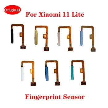 Оригиналът е За Xiaomi Mi11 Lite 4G 5G Сензор за пръстови отпечатъци Клавиш за Връщане у дома Меню Бутона на захранването Гъвкав Кабел, Резервни части