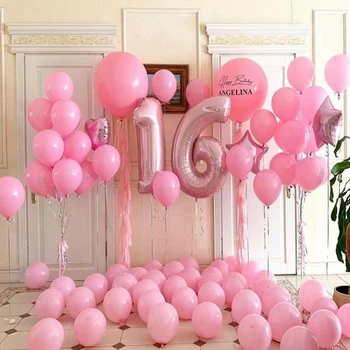 Розово тема, Украса за Парти по случай рождения Ден момичета, на 40-инчовите балони от фолио, Булчински душ, детски парти, Сватба на свети Валентин, балони