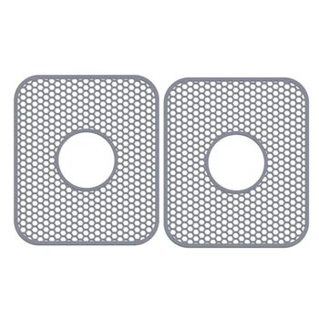 Силиконов тампон за мивка, 2 опаковки, защитни покривала за кухненска мивка с източване на заден, сгъваема нескользящий топлоустойчива подложка за мивки