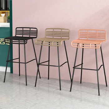 Скандинавски бар стол от ковано желязо, Бар столове за кухненски мебели, Съвременен лесен Столче за магазин дрехи, Висок бар стол за почивка