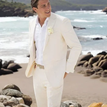 Спално бельо, плажни костюми за мъже, сватбен оборудвана смокинг на булката, официалният блейзър за кума, 2 броя, мъжки модерно яке с штанами